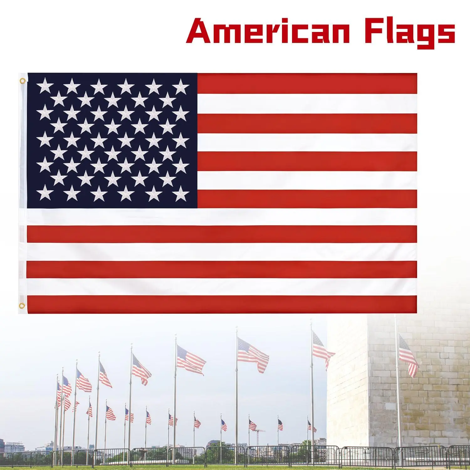 4x6 US American Flag - Quality Embroidered USA Flag, Durable United States Flag