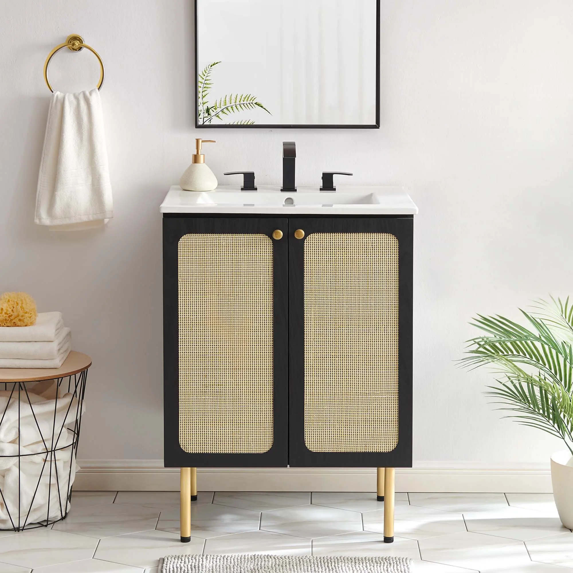 Chaucer 24" Bathroom Vanity in Black White