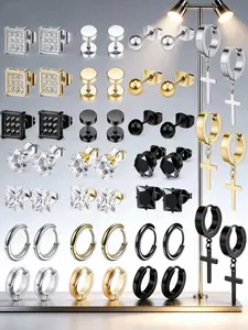 Elegant Stainless Steel Earrings Set, Multiple Colors Available, Perfect for Daily Wear or Parties, Ideal Gift for Friends and Family