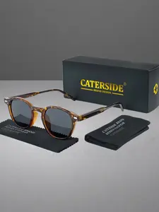 CATERSIDE One Pair With Packaging Retro Thick Frame Round Glasses Classic Round CP Temple Tips Minimalist Casual Individual Punk Style Unisex Perfect For Beach Road Trip Music Festival Cycling Party Trendy Vintage Sunglasses