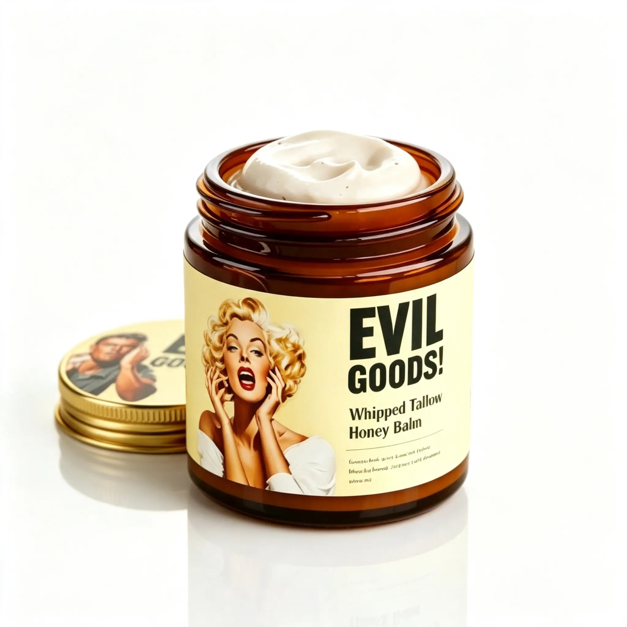 EVIL GOODS Whipped Beef Tallow And Manuka Honey Nourishing Face Cream, Versatile Daily Moisturizer For Face Body And Lips, Gentle Nourishing Care For Sensitive Skin, For Soft Smooth Looking Skin