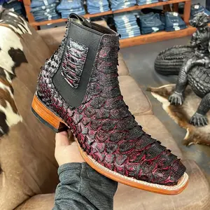 Botín Black-cherry Python imit.