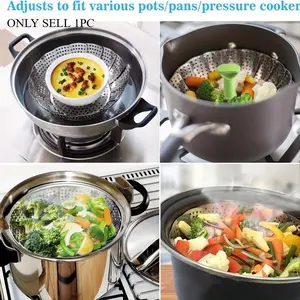 1pc Stainless Steel Vegetable Steamer Basket, Folding Steamer Insert, Practical and Foldable Steamer Insert for Diverse Steaming Options.
