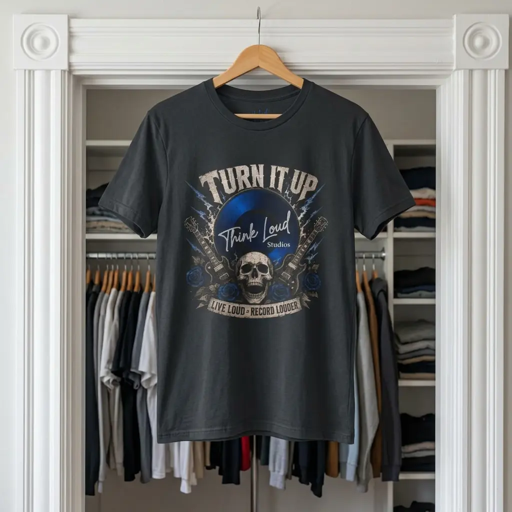 Turn It Up Graphic Tee | Think Loud Studios Music Shirt