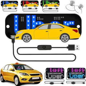 LED Taxi Light Sign Blue With Suction Cups USB Plug For Cars Trucks And SUVs Windshield Display