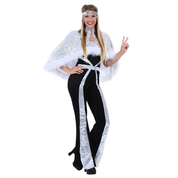 Women's Dazzling Silver Disco Costume
