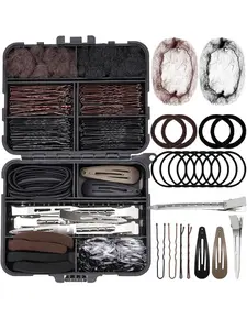 163psc Hair Accessories Kit, Bobby Pins Hair Pins Hair Net Hair Clips and Hair Ties Hair Bands, Hair Kit for Dances Ballet Competition with Hair Accessories Organizer