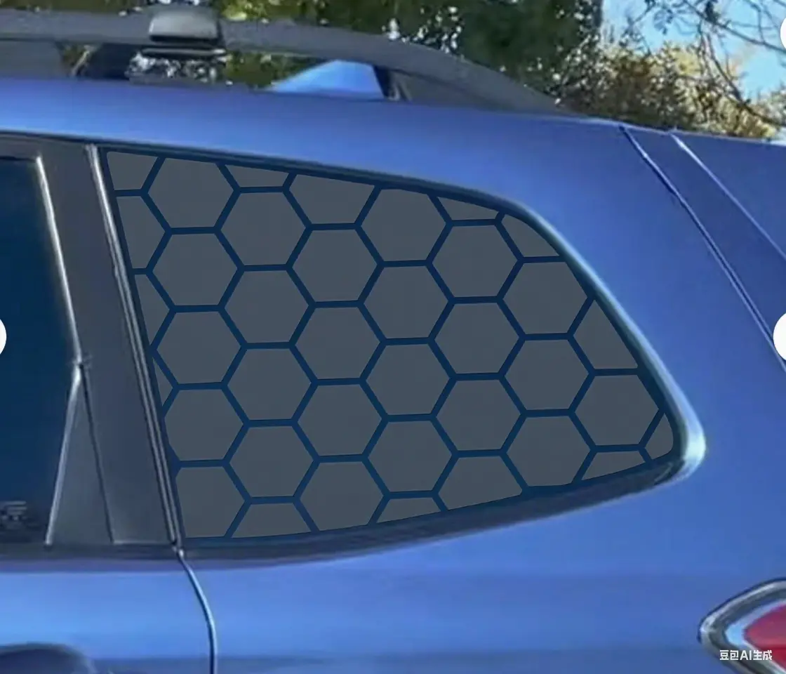 2pcs 90x42cm honeycomb window decal for car, matte black 2pcs 90x42cm honeycomb window decal for car, matte black
