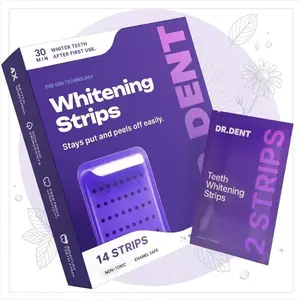 DR.DENT Teeth Whitening Strips (14 Count) | 30-Min Fast Action Brighter Smile | Enamel Safe & Non-Toxic | Sensitive Teeth Friendly