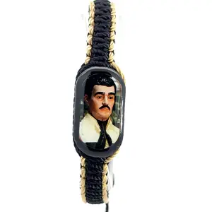 Jesus Malverde Black Tan Bracelet