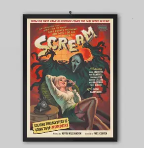 Scream Movie Poster | Vintage Horror Wall Art | Wes Craven 1966 Film Print | Retro Movie Decor | Classic Horror Poster | Retro Movie Print.