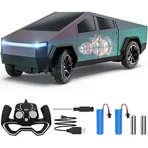 Remote Control Car, All Terrain High Speed RC Pi-ckup Truck Toys with Light and Loadspace, Electric Vehicle Toys for Kids and Adults, Gifts for Birthday (Green Purple Color Change)
