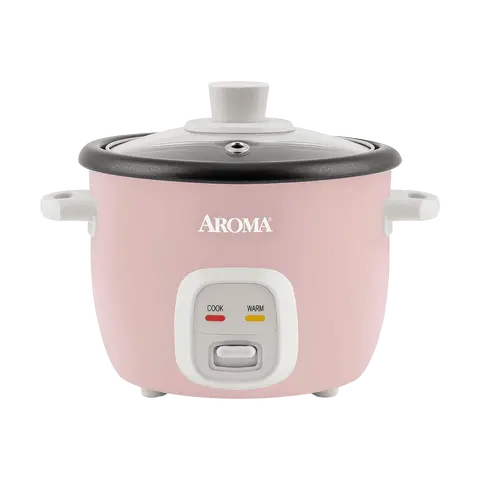 AROMA  4-Cup Cooked/ 1Qt. Rice & Grain Cooker, One-Touch Operation, Automatic Warm Mode, ARC-302NGP #Baby Pink