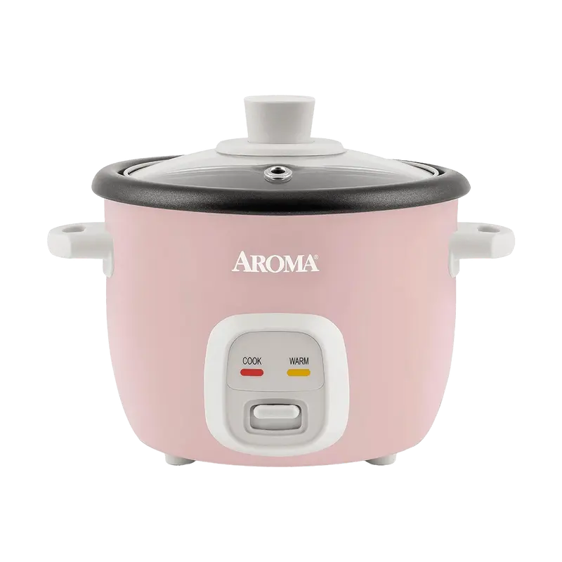 AROMA 4-Cup Cooked/ 1Qt. Rice & Grain Cooker, One-Touch Operation, Automatic Warm Mode, ARC-302NGP #Baby Pink