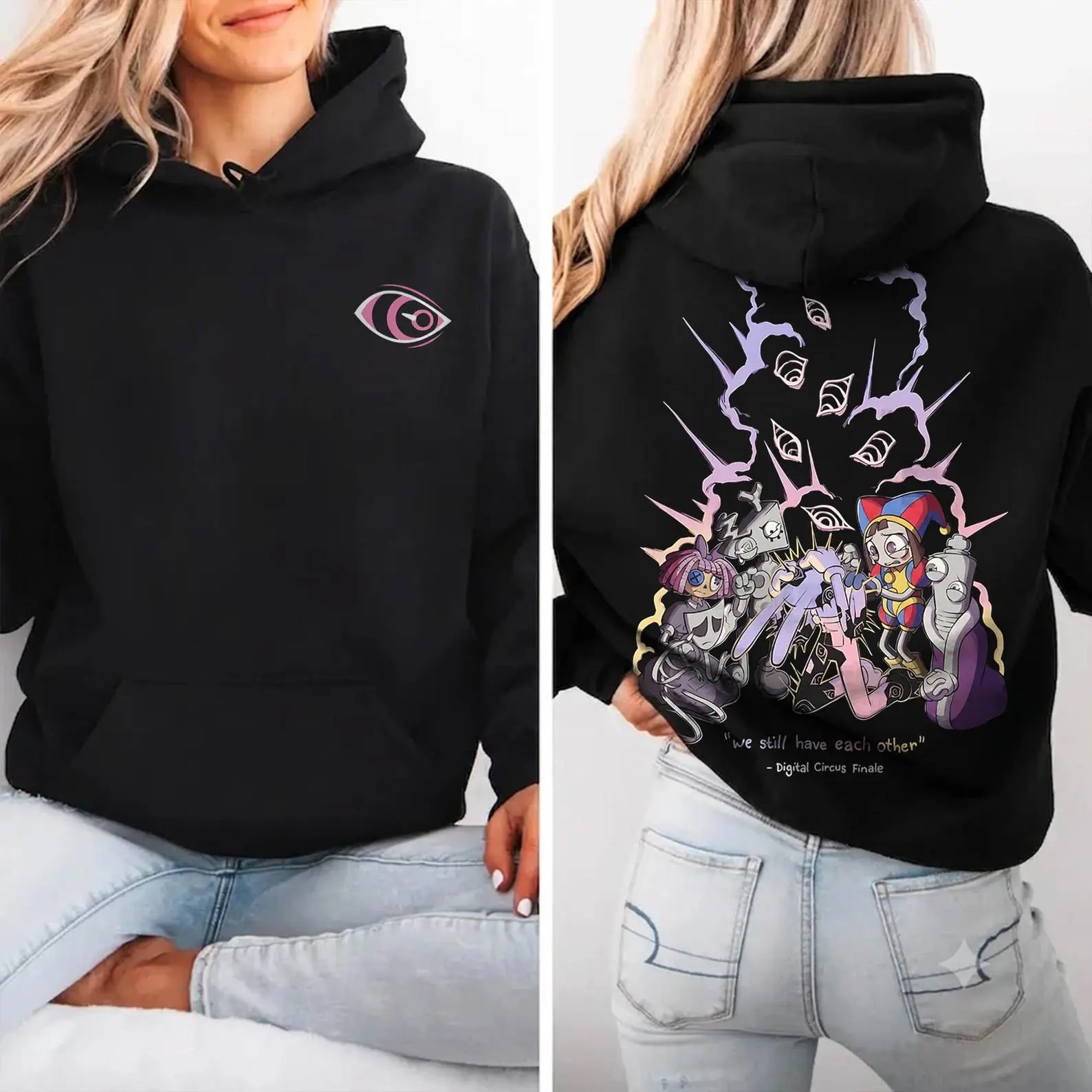 Two Side Digital Circus Finale Hoodie, The Amazing Digital Circus Tee.