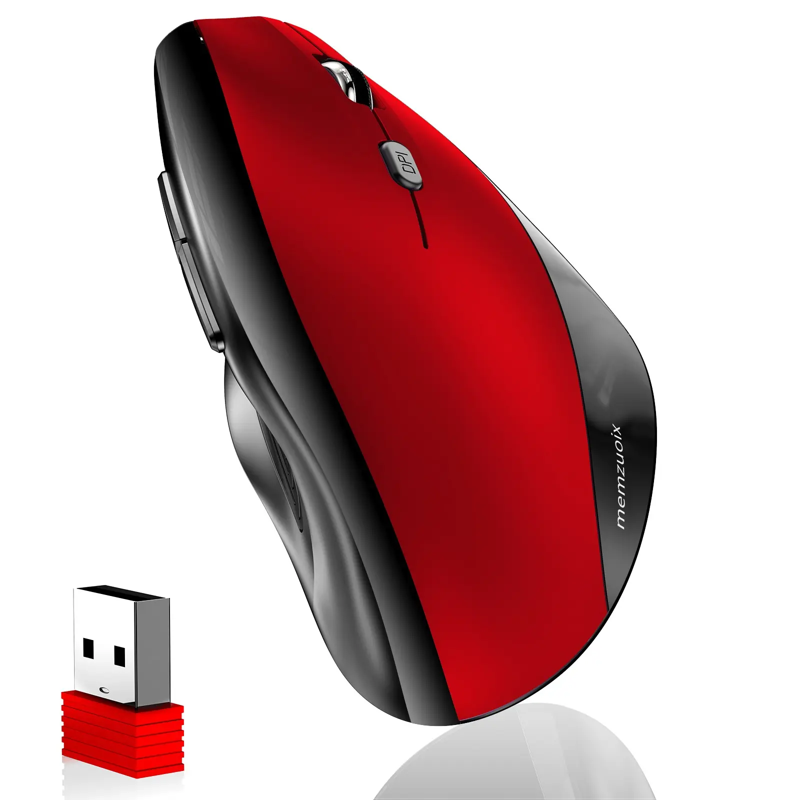 Memzuoix Ergonomic Wireless Mouse, 2.4g Optical Wireless, 800/1200/1600 Dpi, Vertical Design for Laptops PC MAC, Right-Handed Large Size, Ergonomic Computer Mouse, Optical Sensor Mouse