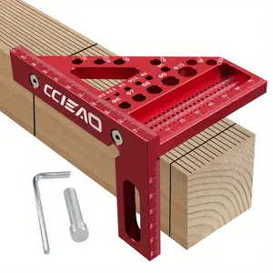 3D multi-angle carpenter's square ruler with marking needle, 22.5-90 degree drawing ruler with positioning needle, precision carpenter's protractor, Woodworking Square Protractor, suitable for carpenters, craftsmen and DIY enthusiasts-ideal gift.