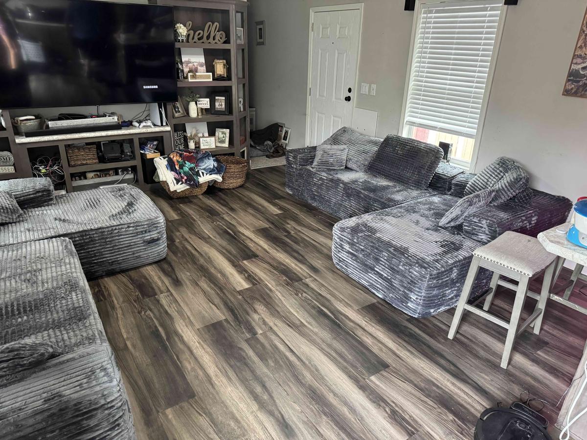 Item: Grey Plush Corduroy Right Chaise, Without Ottoman