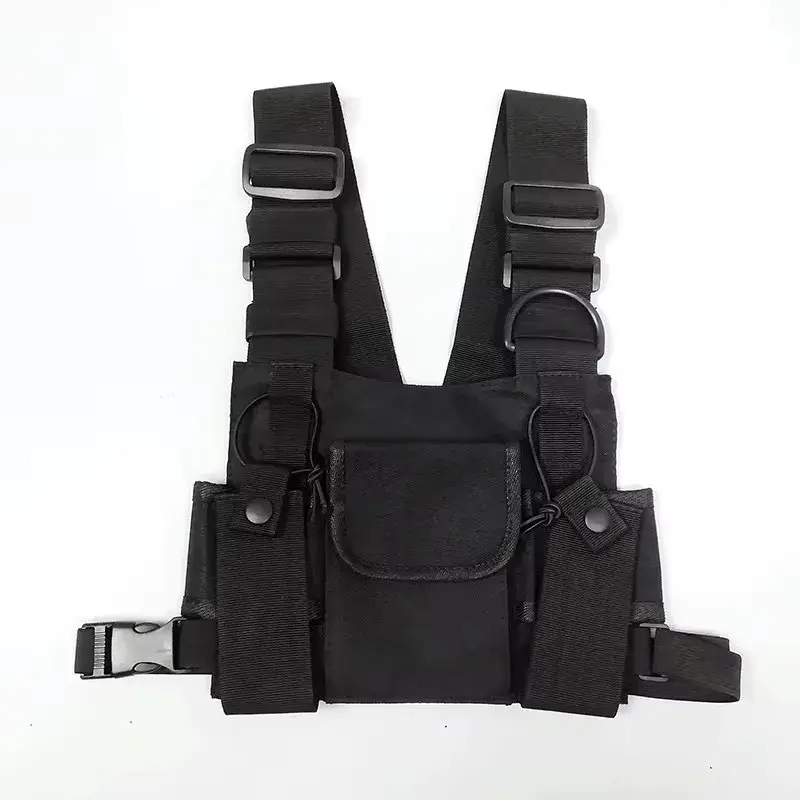 Functional Tactical Chest Bag Fashion Bullet Hip Hop Vest Streetwear Bags Casual Waist Pack Walkie Talkies Front Pack Pouch Unisex Chest Rig Bag