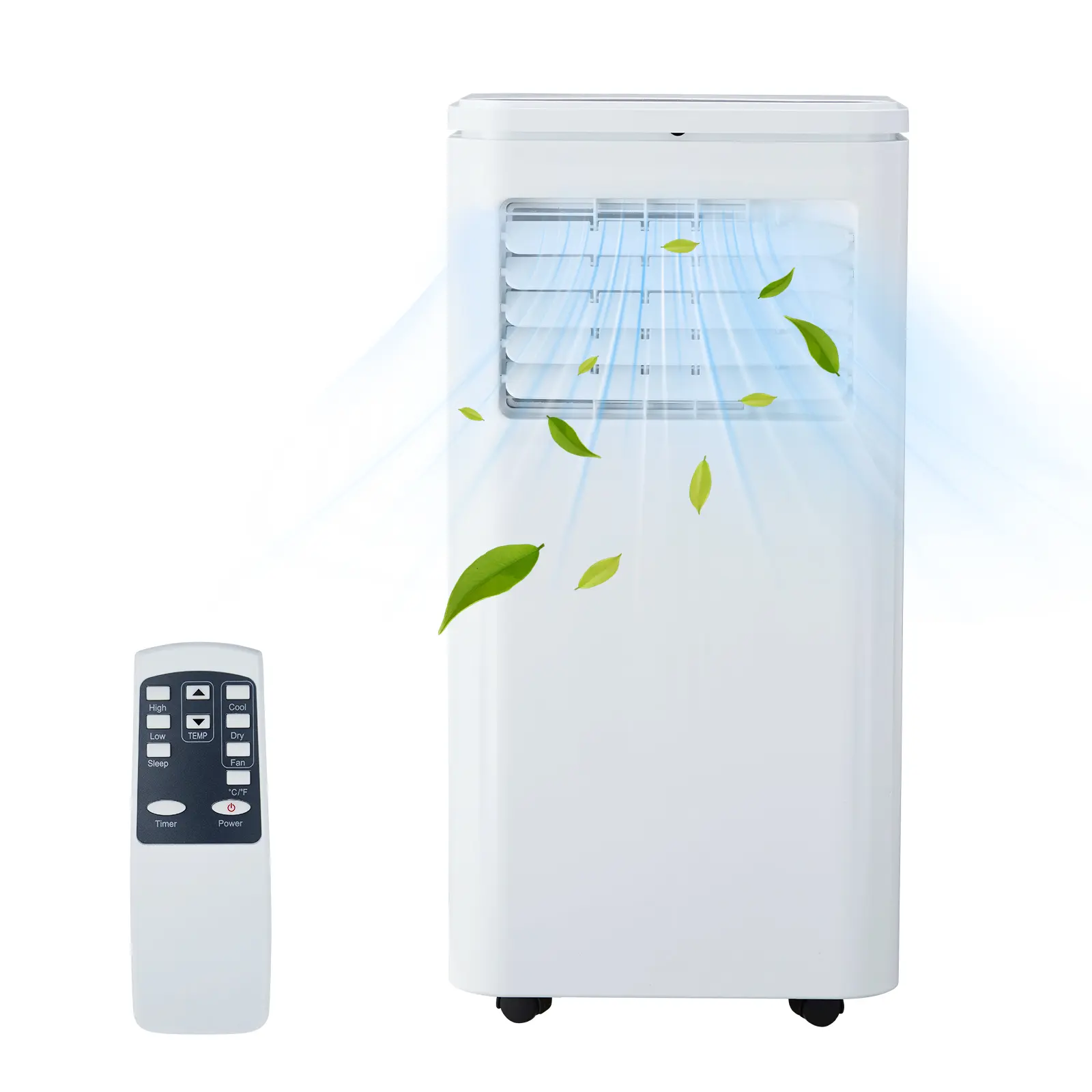 10000 BTU Portable Air Conditioner, 3-in-1 Cooling, Dehumidifier & Fan - Fast Cooling, Quiet Operation, 4-Way Swing, LED/LCD Display, Remote, 24h Timer, 360° Wheels, Window Kit - Cools up to 450 sq.ft - For Bedroom or Office