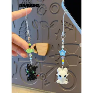 Official How to Train Your Dragon Mini Bead Snap Charms  Cute Cartoon Couple Keychain, Creative Gift for Valentine's Day Cool Keychains Keychain Pendant Keychain For Bags Keychain Set