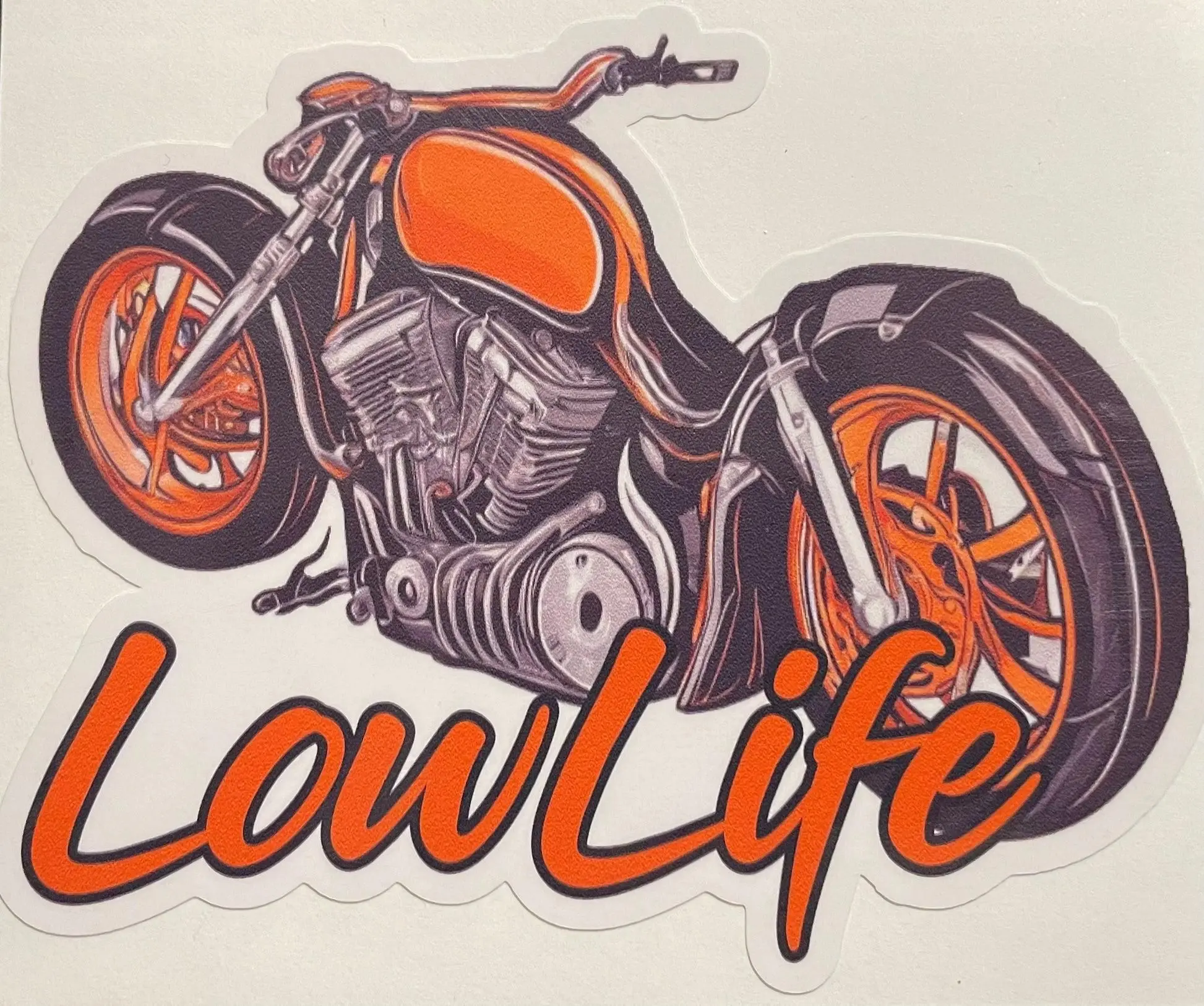 Motorcycle Graphic Vinyl Decal, Retro Rider Sticker, Classic Biker Accessory