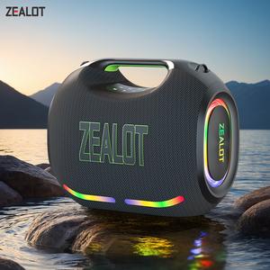 250【ZEALOT】Portable wireless speaker high ,fidelity sound and audio, desktop Bluetooth speaker surround sound, TWS pairing, 48000 long battery life, supports USB/TF card/AUX/BT smartphones. Ideal choice for family/car/party/camping/gift giving