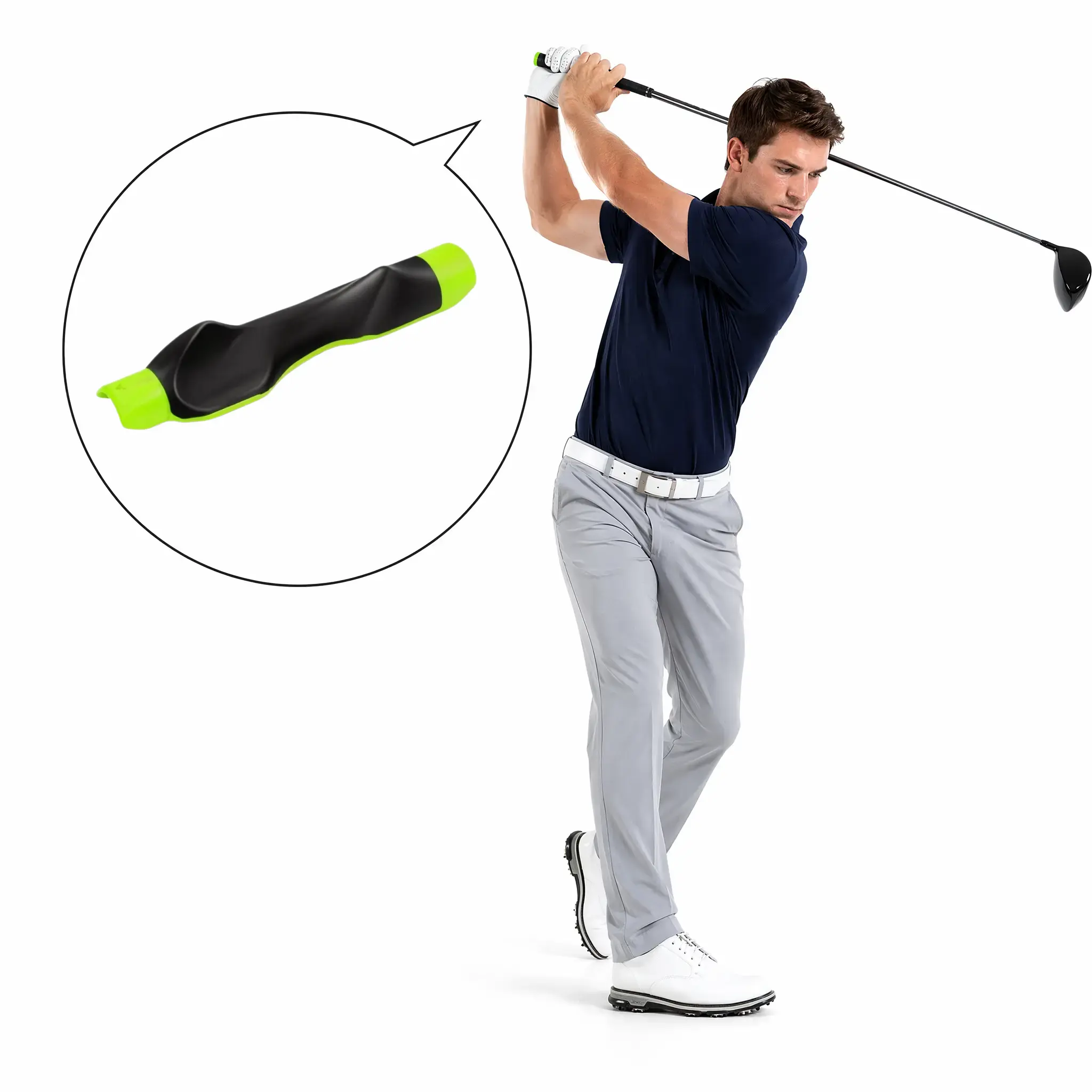 Golf Grip Trainer for Right-Handed Golfers - Ergonomic Anti-Slip Rubber Golf Training Aid to Correct Hand Position, Build Muscle Memory & Improve Swing, Golf Training Aids, Golf Equipment