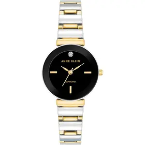 Anne Klein Genuine Diamond Dial Bracelet Ladies Watch AK/2435BKTT