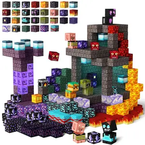 Magnetic Building Blocks Set, Lava Adventure Theme, Stem Sensory Cubes, Abs Material, Kids Toys, Ideal for Boys & Girls, Perfect Gifts, Magnetic Construction Set, Building Block Sets, Creative Building Blocks