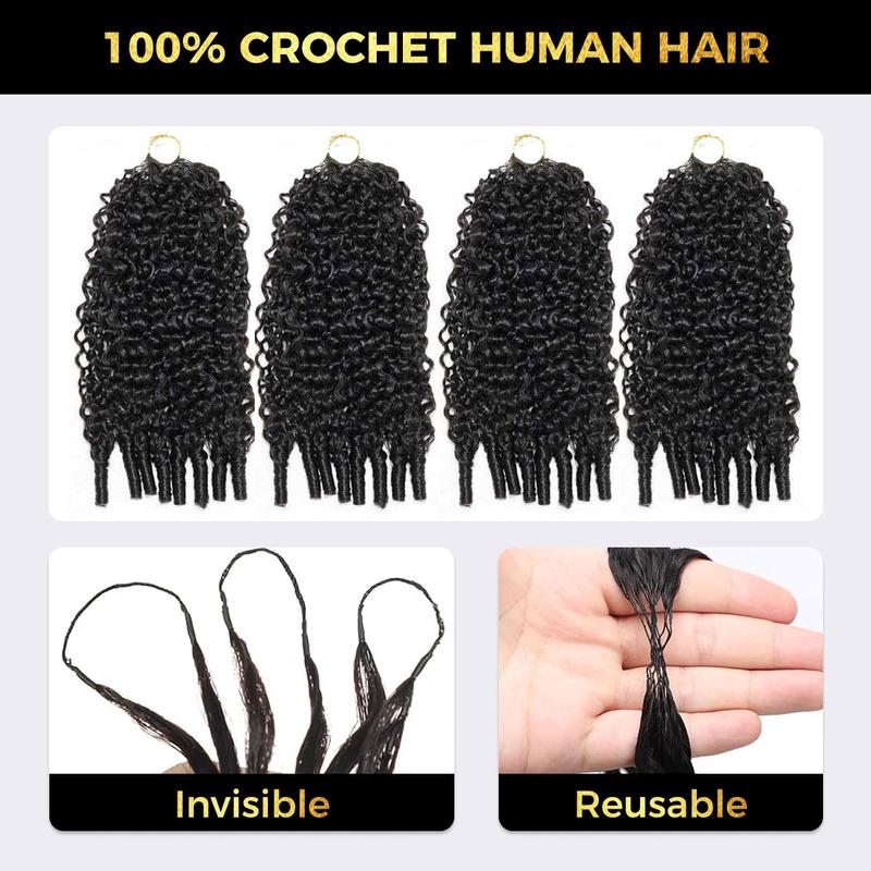 OQ HAIR Crochet Human Hair Burmese Curly Braiding Hair Bundles 50g Knotless Pre-Separated Invisible Crochet Hair Extensions