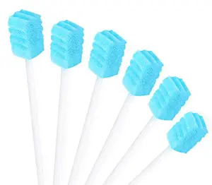 (100 Pack) Disposable Mouth Swabs Sponge - Unflavored & Sterile Oral Swabs Dental Swabsticks for Mouth Cleaning(Contains tooth powder