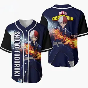 Personalized Shoto Todoroki My Hero Academia Baseball Jersey Shirt, Baseball Jersey Shirt, Outdoor Sports, Sport Shirt, Dynamic And Comfortable
