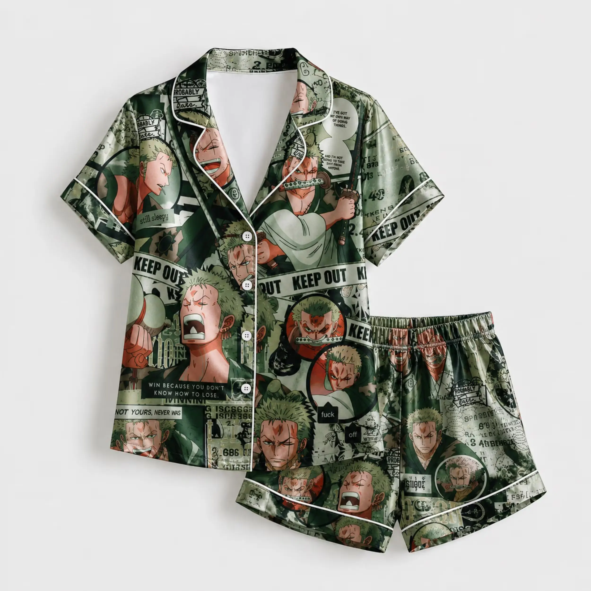 Z0r0 Short & Long Sleeve Pajamas Set Swo0rd Master Fan Gift Sleepwear For Anime Lovers