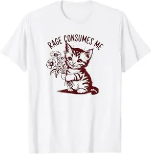 Cat Rage Consumes Me Funny Kitty Satire T-Shirt
