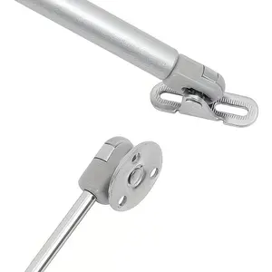 2 Cabinet Hinges, Adjustable Gas Spring Support 30-200n, Modern Brushed Metal Ends, Smooth Rising Hinges for Kitchen Cabinets