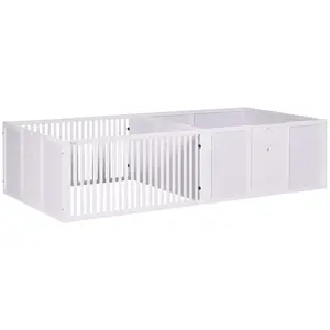 81" x 39" x 20" Whelping Box with Play Pen, Removable Doors