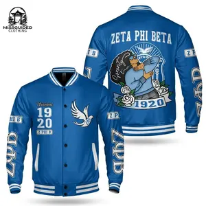 Ireishprint Zeta Phi Beta Varsity Jacket, Sisterhood Beta Girl Royal Blue Varsity Jacket Zeta Phi Beta Sorority