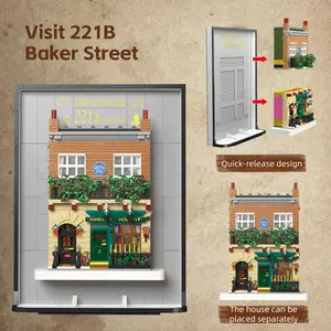 Sherlock Holmes Memorial Wall Art Building Blocks, DIY Brick Model Kit, Unisex Decorative Gift Set, Perfect for Holidays