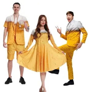 Adult Men's Carnival Beer Costume Suit Stage Outfit Halloween Performance Costume Cosplay Performance Outfit