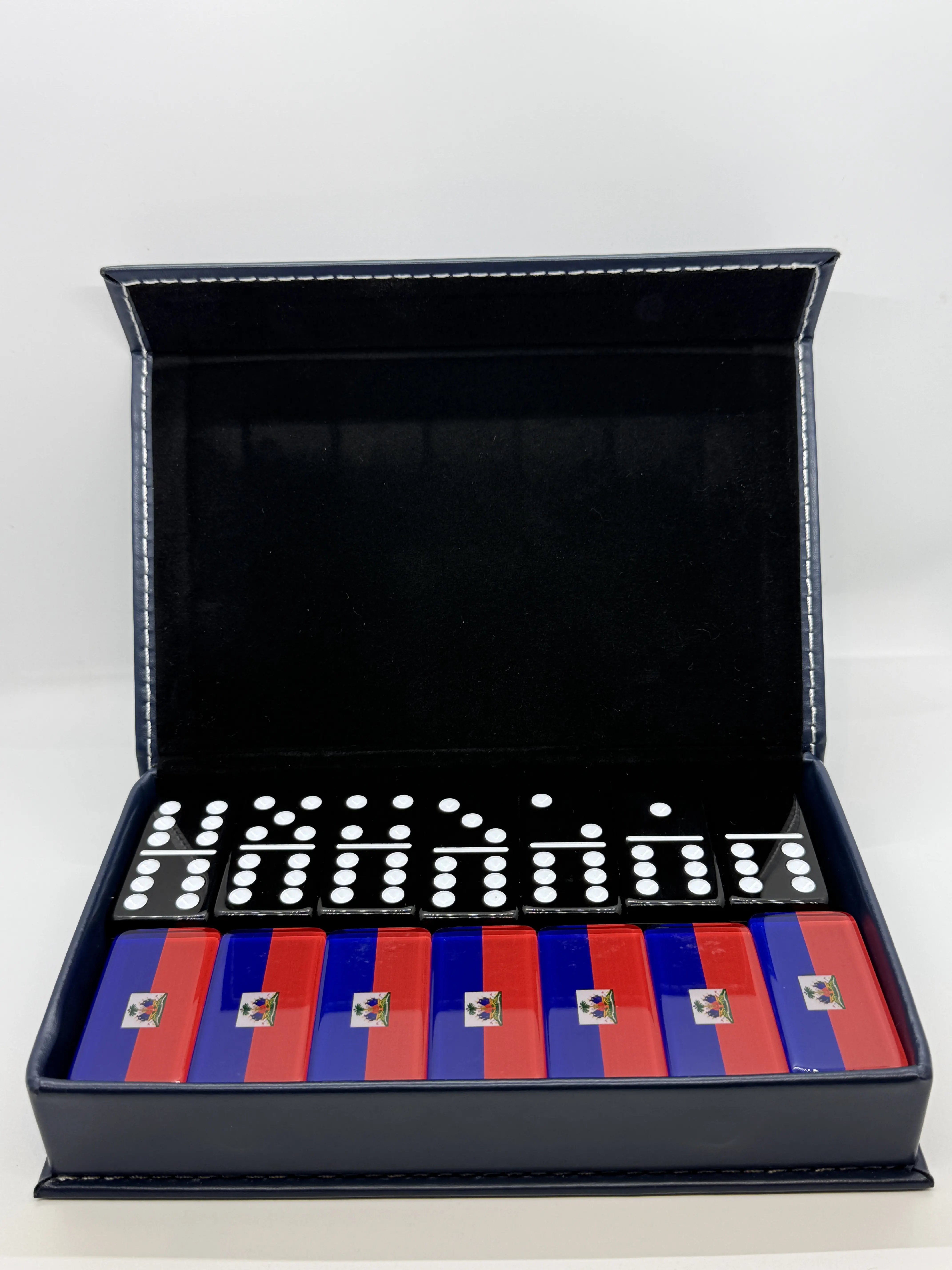 Black Haitian Flag Dominos Epoxy Resin