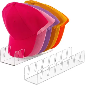Hat Stand for Baseball Caps Display and Organizer -2Pcs, 2025 New No Install Acrylic Hat Holder for 14Baseball Caps for Bedroom,Dresser,Closet Rack drying dish Wall Mount Compatible Decor Wall Hanging Fastener Wall Hook hat organizer shoe rack organizer