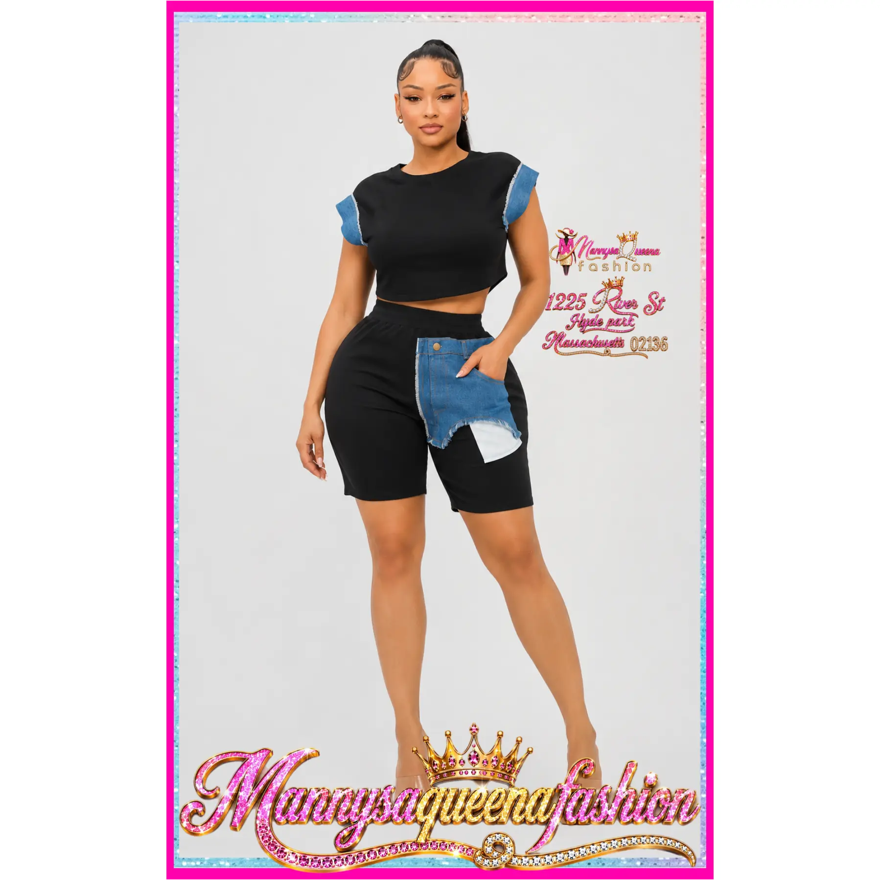 Bicker Shorts Set Black