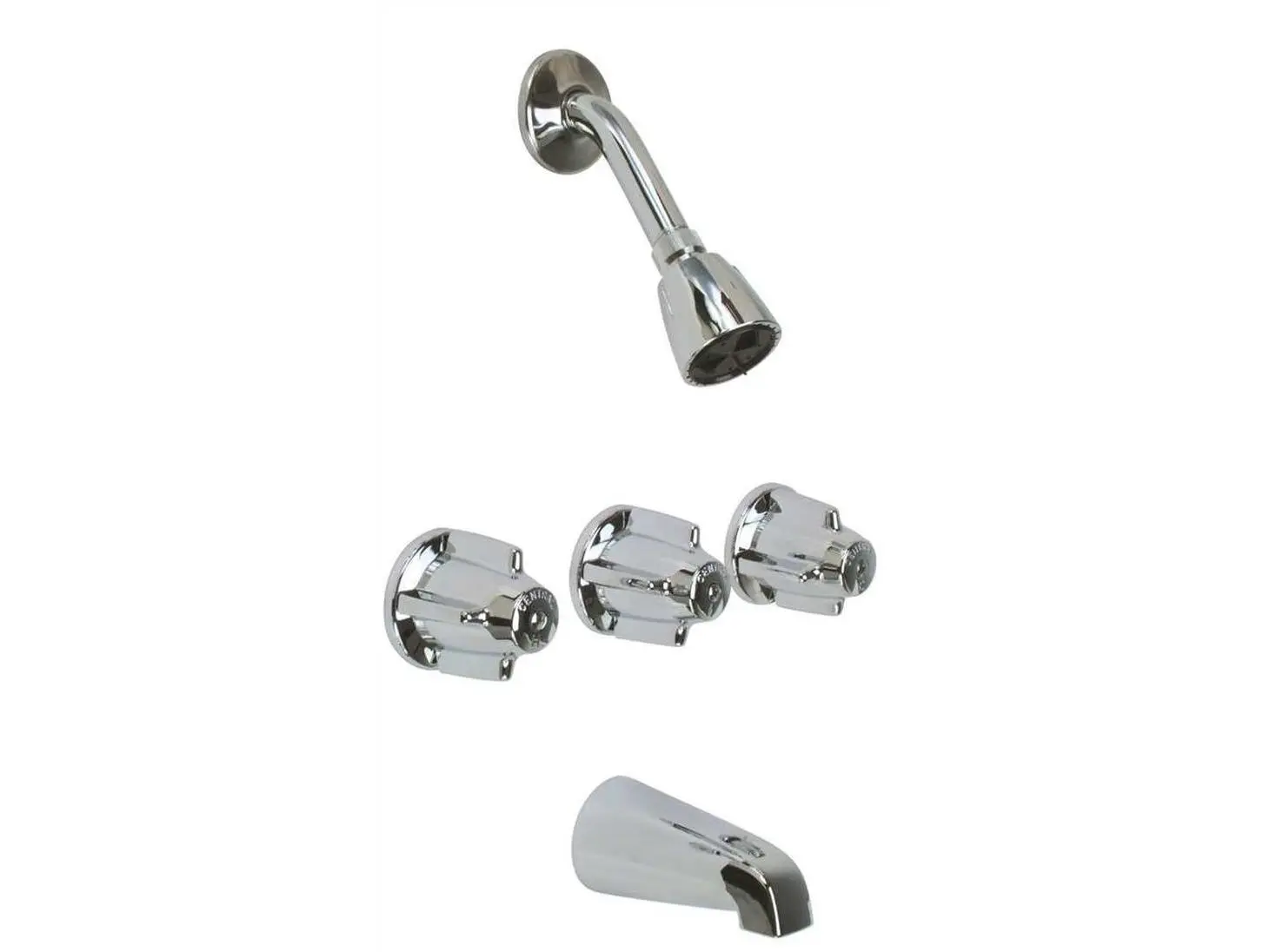 Central Brass 0868-Z 3-Valve Tub-Shower Set for Indoor Bath, Brass Construction, 2.5 GPM, 8" Centers, Chrome Finish, Direct Sweat Installation, Water Control Shower Heads