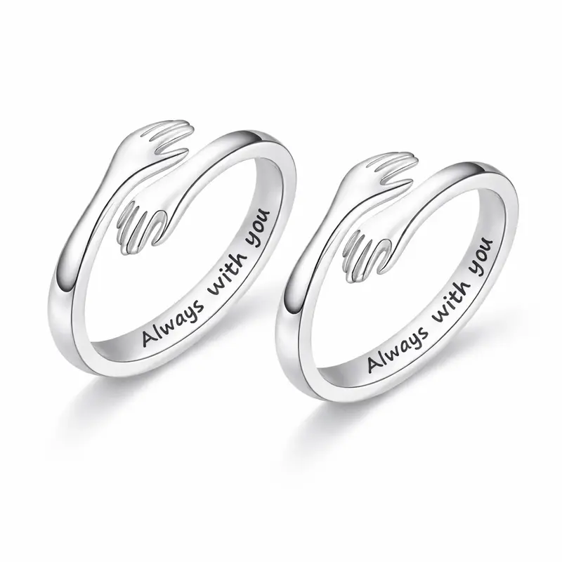 YLNWH Hug Ring for Daughter/Granddaughter Valentine’s Day Gift – “I Will Always Love You” (No Ring Box)