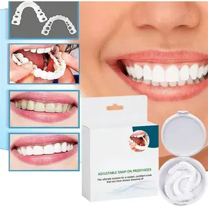 Adjustable Denture Teeth Set Perfect Fit Teeth  Snap On Silicone Portable Denture Braces Decorate Gaps Smile Veneers