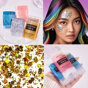 Glitter Stick, Long Lasting Body Glitter Stick, Highlighter Stick, Natural Brightening Makeup Stick, Suitable for Faces, Lips and Eyes