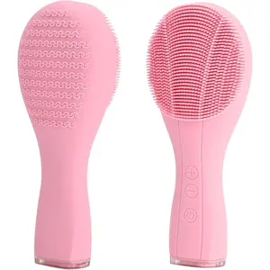 Silicone Face Scrubber Smart Facial Cleansing Device, Silicone Electric Exfoliator Scrubber with Automatic Foaming, Waterproof Face Scrub Brush Clear Pores and Blackheads for Men & Women