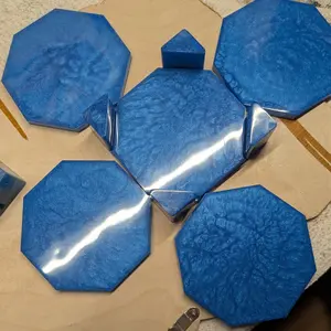 Epoxy Coasters Metallic Colors - Set of 5 with Holder