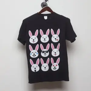 Vintage Y2K Gildan "Bunny Emojis" T-Shirt - S